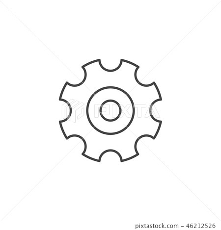 Gear Related Vector Line Icon - Stock Illustration [46212526] - PIXTA