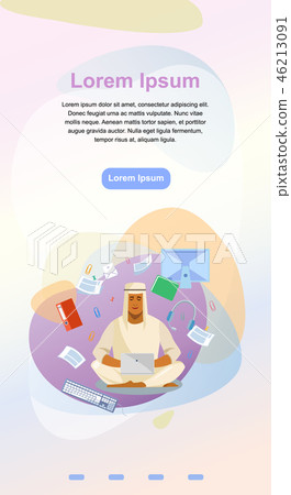 Distance Work Online Landing Page Vector Template 46213091