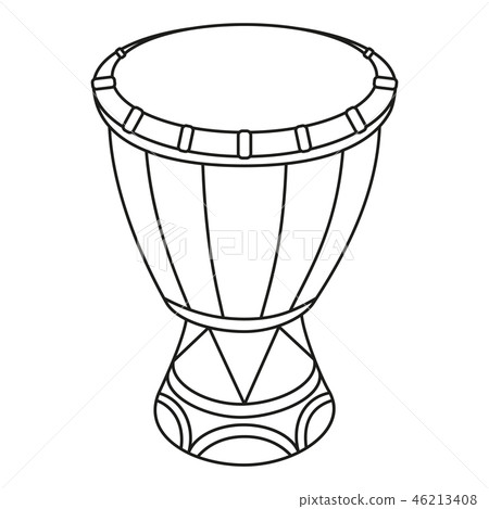 Line art black and white mexican drum Line art black and white mexican drum 46213408