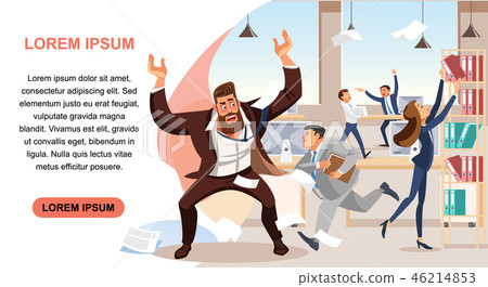 Angry boss screams in chaos at his subordinates 46214853