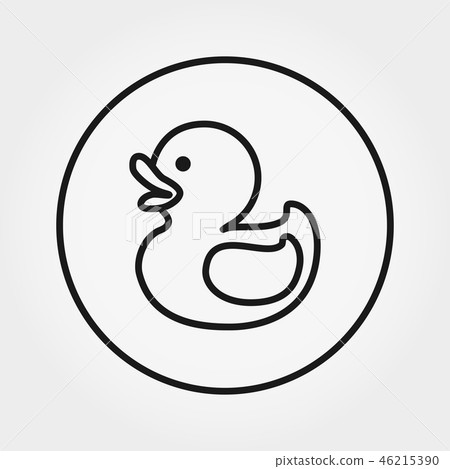 Rubber duck. Toy. Icon. Vector. Editable Thin line. 46215390