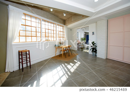 Large indoor living room and interior Large indoor living room and interior 46215489
