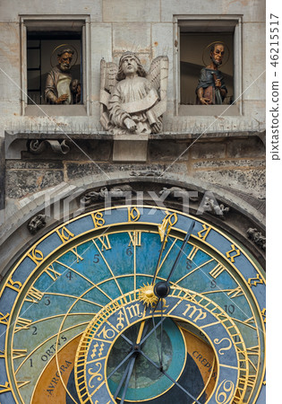 Old Astronomical clock in Prague - Czech Republic Old Astronomical clock in Prague - Czech Republic 46215517