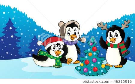 Christmas penguins thematic image 3 Christmas penguins thematic image 3 46215916