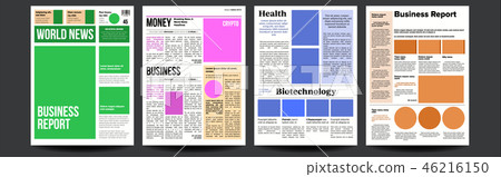 Newspaper Vector. Realistic Pages Template. News Page Layout. Columns And Photos. Illustration Newspaper Vector. Realistic Pages Template. News Page Layout. Columns And Photos. Illustration 46216150