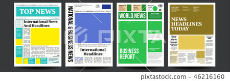 Newspaper Cover Set Vector. Abstract News Template. Blank Page Spaces For Images. Breaking Newspaper Cover Set Vector. Abstract News Template. Blank Page Spaces For Images. Breaking 46216160