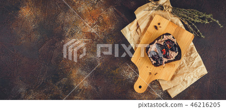 Homemade duck liver patee with dried plums Homemade duck liver patee with dried plums 46216205