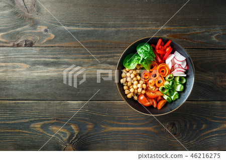 Buddha bowl, healthy and balanced food. Buddha bowl, healthy and balanced food. 46216275