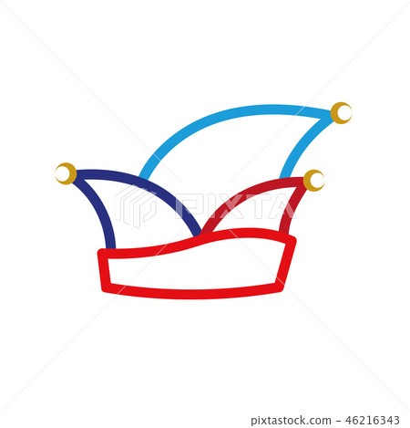carnival traditional cap outline on a white background carnival traditional cap outline on a white background 46216343