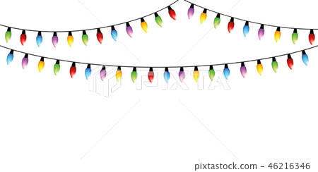 colorful christmas fairy lights isolated on white background colorful christmas fairy lights isolated on white background 46216346
