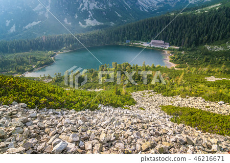 The Popradske pleso, mountain lake in High Tatras. 46216671