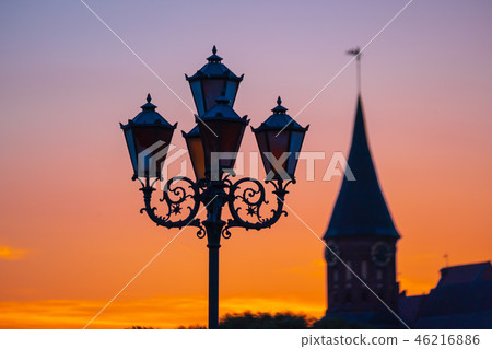 Koenigsberg cathedrlal silhouette at sunset 46216886