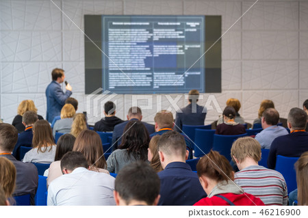 People attend business conference in congress hall 46216900