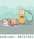Funny cartoon gas stations with financial problems 46217263