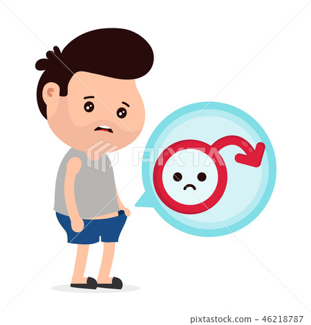 Sad man with erectile dysfunction looks  46218787