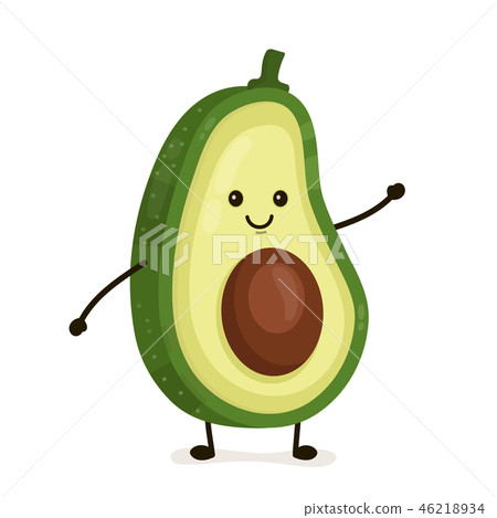 Funny happy cute happy smiling avocado 46218934