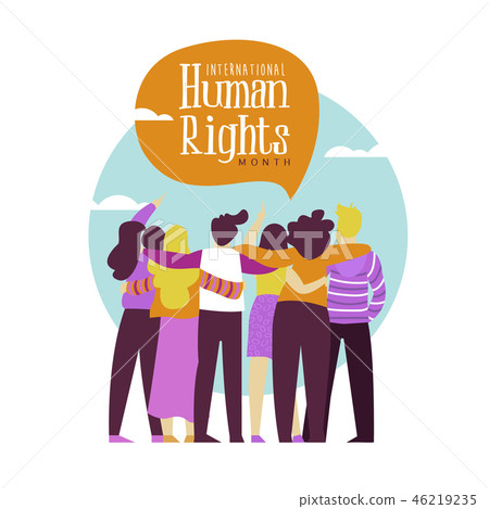 Human Rights card of diverse people friend group Human Rights card of diverse people friend group 46219235