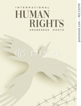 Human Rights greeting card of people hand bird-插圖素材 [46219249] - PIXTA圖庫