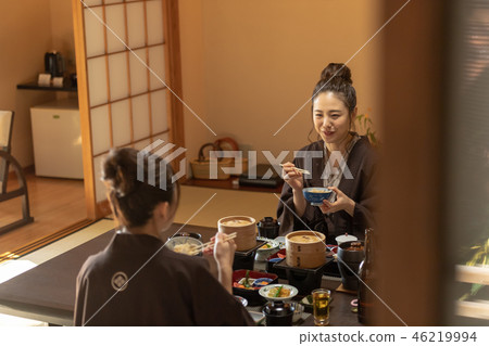 Young woman, girl trip, inn, yukata, meal Young woman, girl trip, inn, yukata, meal 46219994