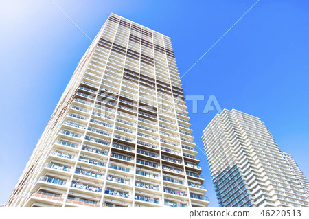 Urban landscape with tower apartment 46220513