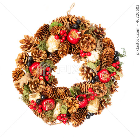 Christmas wreath with natural decorations 46220602