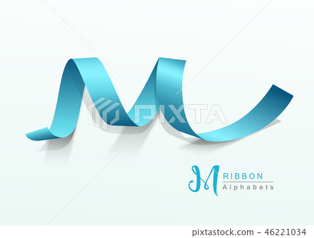 Vector Alphabets blue ribbon design background 46221034