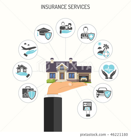 Insurance Services Concept - Stock Illustration [46221180] - PIXTA