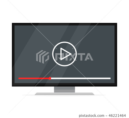 Flat screen tv watching video film Flat screen tv watching video film 46221464