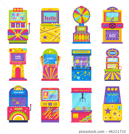 Game Machines Playing and Gambling Set Vector 46221732