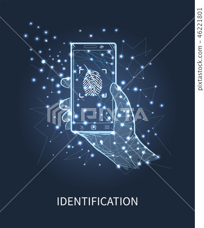 Identification Mobile Phone with Print Vector Identification Mobile Phone with Print Vector 46221801