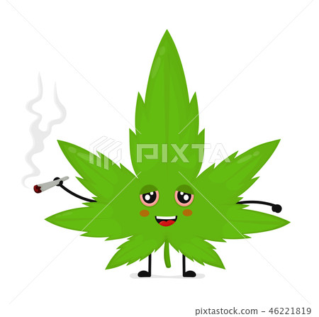Cute funny smiling happy marijuana weed Cute funny smiling happy marijuana weed 46221819