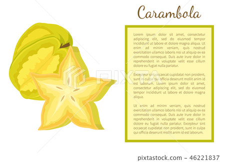 Carambola or Starfruit Exotic Fruit Vector Poster Carambola or Starfruit Exotic Fruit Vector Poster 46221837