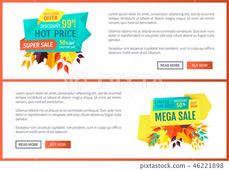 Hot Price Mega Sale Set Vector Illustration Hot Price Mega Sale Set Vector Illustration 46221898