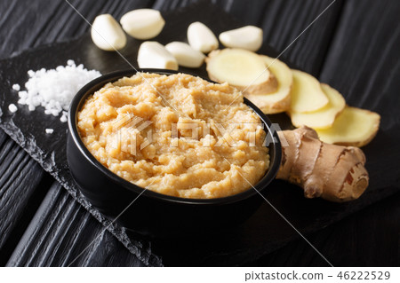 Asian ginger garlic paste with fresh ingredients 46222529