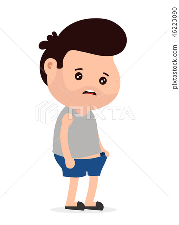 Sad man with erectile dysfunction looks Stock Illustration