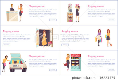 Shopping Shops, Stores with Luxury Clothes Vector Shopping Shops, Stores with Luxury Clothes Vector 46223175