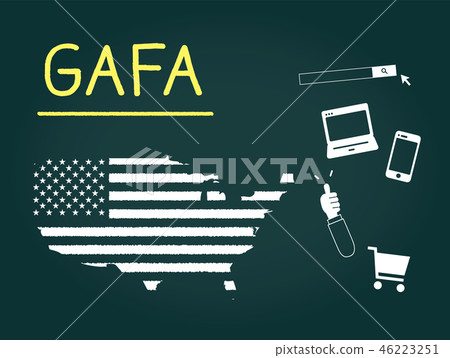 美國主要IT公司GAFA的黑板圖像 美國主要IT公司GAFA的黑板圖像 46223251