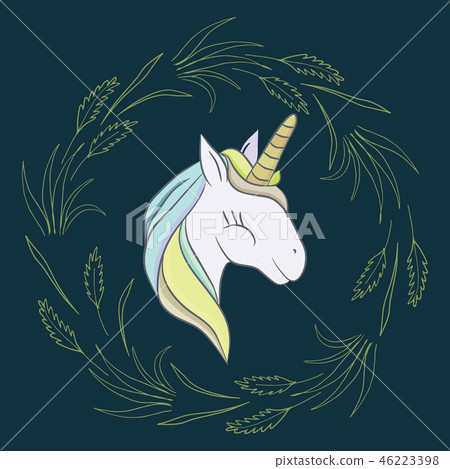 Illustration with a magic animal unicorn 46223398