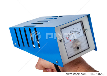 Analog car battery tester, power test load fork. Analog car battery tester, power test load fork. 46223650