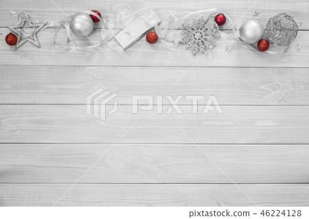 Christmas flat lay decor on wood Christmas flat lay decor on wood 46224128