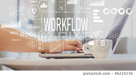 Workflow with woman using a laptop 46224236
