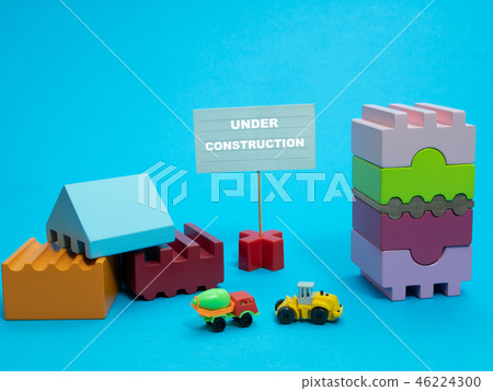 small sign stand under construction among toys small sign stand under construction among toys 46224300