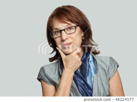 Thinking business woman in glasses Thinking business woman in glasses 46224577