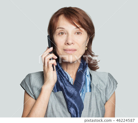Beautiful mid adult business woman cell phone 46224587
