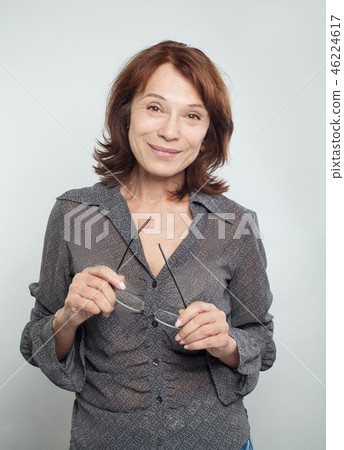 Cheerful mature woman smiling 46224617