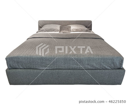 Classic modern bed with gray cashmere bedding. Luxury gray modern bed furniture with patterned Classic modern bed with gray cashmere bedding. Luxury gray modern bed furniture with patterned 46225850