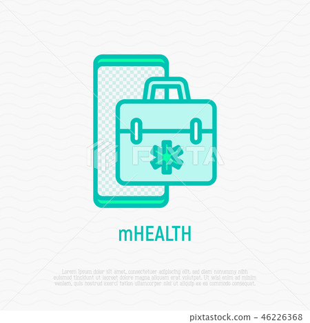 Telemedicine thin line icon 46226368