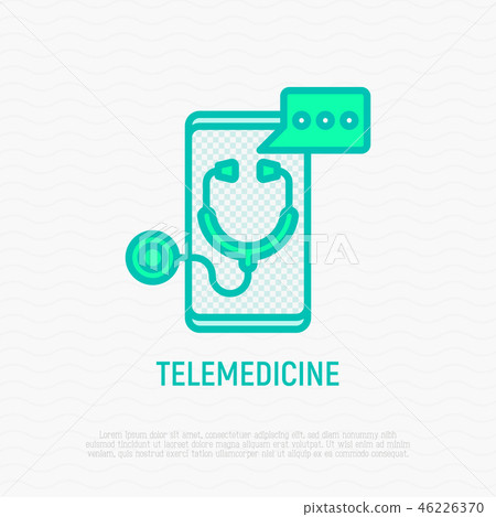 Telemedicine thin line icon 46226370