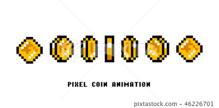Animation of coins. Pixel art 8 bit objects.... - Stock Illustration  [46226701] - PIXTA