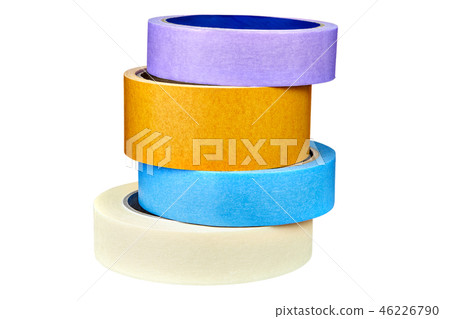 Multicolor rollers of duct tape  isolated on white 46226790